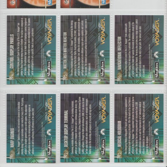 1995 Skybox Star Trek Voyager Complete Base Card Set (98) 9 x 11 Binder Sheets - Picture 13 of 13